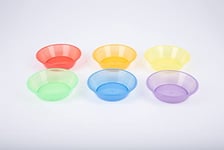 TickiT- Bols de tri de Couleurs translucides 73117 Translucent Color Sorting Bowls, Rouge, Orange, Jaune, Vert, Bleu, Violet, H 4.5cm x 14.5cm Diameter