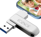 Clé USB 128 Go pour iPhone, 3 en 1 Mémoire USB 3.0 pour iPhone Stockage Externe pour Photos et vidéos,Clef USB Compatible avec iPhone/iPad/Android/PC/Mac