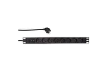 LogiLink PDU8C02 strømforsyningsenhed (PDU) 8 AC stikkontakt(er) 1U Sort