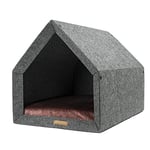 Rexproduct Pethome Chenil écologique, Niche à Chien, Lit pour Chien, Niche pour Chien, Niche pour Chat, Résistant aux morsures et aux Griffes, Insonorisée Taille S (60x42x43 cm) Gris foncé et Rouge