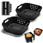 2PCS Air Fryer Silicone Liners for Ninja Double Stack 7.6L Air Fryer SL300UK, Dual Reusable Air Fryer Silicone Liners Ninja Double Stack Air Fryer Accessories for Ninja AF400UK, AF451UK