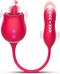 Rose Toy Clit Licking Sucking Vibrator - Rechargeable 10 Speeds - Waterproof