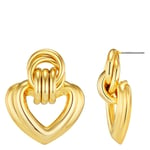 Orelia Jewellery Statement Interlocking Textured Heart Earrings G