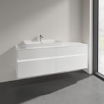 VILLEROY & BOCH COLLARO SERVANTSKAP 160 M/LYS FOR SERVANT VENSTRE 80 CM 4 SKUFFER HVIT MATT