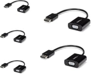 Adaptateur DisplayPort vers VGA - Pack de 5 Adaptateurs DisplayPort vers VGA - Dongle Adaptateur Convertisseur Actif Vidéo DisplayPort (Display/DP) Mâle 1.2 vers VGA Femelle (DP2VGA3X5).[V864]