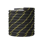 CCSOFTIME 2 Pairs Strong Work Boot Laces,Heavy Duty Boot Laces for Dewalt,Hiking,Walking Boots,Steel Toe Cap Safety Boot,4mmThick Round Shoelaces for Womens Mens Kids(Black Yellow-120m)