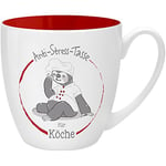 GRUSS & CO 45493 Tasse Anti-Stress pour cuisiniers, 9,5 cm, 45 cl, Rouge, Faite à Base de Porcelaine New Bone China, idéale comme Cadeau