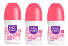 3x Soft & Gentle FRESH BLOSSOM Anti-Perspirant Deodorant Roll-on 50ml