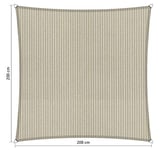 Shadow Comfort Ombre Voile écran Solaire perméable à l'eau HDPE auvent de Jardin pour Jardin extérieur Terrasse UV Bloc - Carré 2x2m - Sable Sahara