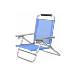 Chaise de plage portable, Siège d’extérieur pliable, dossier réglable sur 4 positions, avec accoudoirs, tissu respirant et confortable, charge 150