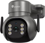 Caméra Surveillance Wifi Exterieure, 360° Ptz Ip Camera Nocturne Couleur 30M, Détection Humaine & Suivi Automatique, Montage Mural/Au Plafond, Audio Bidirectionnel (Couleur Argent) [Q179]