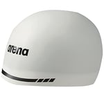 Arena Bonnet de Bain Unisexe Arena 3D en Silicone Souple Unisexe pour Femmes et Hommes, Blanc, XL UK