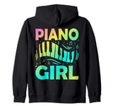 Music Lover Keyboard Pianist Funny Piano Girl Musician Gifts Zip Hoodie