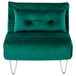 Petit Canapé Banquette Convertible 1 Place Lit d'Appoint en Velours Vert Foncé