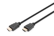 DIGITUS Câble de connexion HDMI Premium High Speed, type A mâle/mâle - HDMI 2.0-5.0m - avec canal Ethernet - Ultra HD 4k/60Hz - compatible avec TV/projecteur/moniteur - contacts dorés - Noir