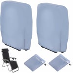 2pcs Housse de Protection pour Chaise Longue Pliante, Coupe-Vent Anti-UV Imperméable Housses pour Chaises de Jardin Pliantes, Housse de Chaise Longue