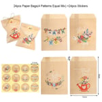 24 set julpåsar av kraftpapper Jultomten Snögubbe Räv Holiday Xmas Party Favor Bag Godis Cookie-påse Presentförpackningstillbehör 24sets TY Flower