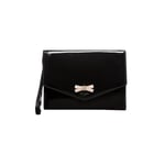 TED BAKER London❤️ BLACK VINYL BOW POUCH Clutch Bag with Strap 'HARLIEE' ❤️ BNWT