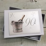 WHITE COTTON CARDS 90th Birthday, Mini Photo Album, Champagne Bucket,White,Medium