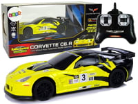 Kaukosäädin Urheiluauto Corvette C6.R, 2,4 G, 1:24, keltainen