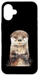 Coque pour iPhone 16 Plus Aquarelle Otter Baby