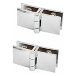 Forehill - 2 pcs 180 degrés clip de porte en verre charnière sans verre de perçage à charnière en verre pour épaisseur de verre 5mm - 8mm