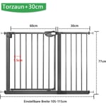 Aufun - Barrière de sécurité pour enfants, barrière d'escalier pour bébé, fermeture automatique, sans perçage, ouverture bidirectionnelle à 180°