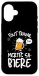 Coque pour iPhone 16 Noel Tshirt Humoristique Bière Homme Rigolo Biere Pression