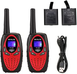 Retevis RT628 Walkie Talkie Rechargeable, Kids, 8 Channels Red 