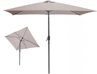 Urban Living SUNNYDAYS PARASOL 2X3MTR INCLINABLE TAUPE MAT ALUMINIUM BALEINE ACIER