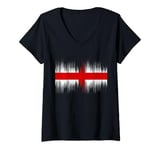 Womens England Sing Football Supporter St George Cross Soccer Fans V-Neck T-Shirt