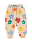 Frugi Baby Fleece Printed Pull Up Joggers, Flower Pop