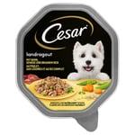 Økonomipakke Cesar porsjonsskåler 28 x 150 g - Landragout med kylling, grønnsaker og brun ris