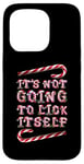 Coque pour iPhone 15 Pro It's Not Going To Lick Itself. Bâton de sucre d'orge amusant pour Noël