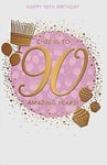 90th Happy Birthday Greeting Card Woman Words N Wishes