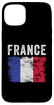 Coque pour iPhone 15 Plus Drapeau de la France vieilli – Hommes, femmes, enfants – Drapeau français