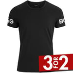 Björn Borg Performance Tee Svart polyester Small Herre