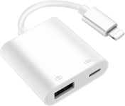 [Certifié Apple Mfi ] Adaptateur Usb Pour Iphone/Ipad, Adaptateur L+Ghtnng Vers Usb Femelle Otg Avec Port De Charge, Prend En Charge Les Lecteurs De Cartes Sd, Lecteurs Flash, Sour[Lec200887]