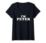 Womens I'm Peter, My Name Is Peter, I am Peter, Personalized V-Neck T-Shirt