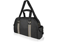 Gym Bag, Travel or Sports Holdall – Pu Leather Mens, Women’s Duffle Bags, 45cm x31 x18-25 Litre QL908K (Black)