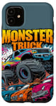 iPhone 11 Monster Truck Crushing Cars Art for Monster Truck Lovers Case