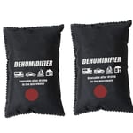 ADEPTNA Durable Pack of 2 Car Dehumidifier Bag for Car Van caravans Home Moisture Damp Killer Absorber Reusable and Microwaveable (2 X 300G)