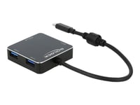 Delock 3 Port Usb 3.1 Gen 1 Hub With Usb Type-C Connection And Sd + Micro Sd Slot - Hub - 3 X Usb 3.1 Gen 1 - Stasjonær