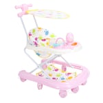 (Light Purple)Baby Walker Baby Walker Multifunctional 8 Wheels Foldable