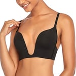 DotVol Femme Soutien-Gorge plungé à Armatures Effet Pigeonnant décolletés Ultra-Plongeant Sexy Noir 100B