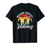 Weekend Forecast Biking Downhill Cycling Mountain Bike T-Shirt