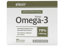 Elexir pharma Omega-3 forte, 30 kapslar