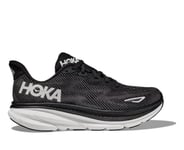 Hoka Women Clifton 9 Wide Svartvit - Dammodell (Bred tåbox) - EU 40 2/3