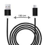 Câble Micro Usb Pour Htc Desire 12+ Câble Usb Tressé Nylon 1,3 Mètre Câble Charge/Synchro Rapide-Transfert De Données - Noir