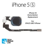 NEW iPhone 5S 5SE Complete Home Button Replacement with Rubber Gasket - BLACK